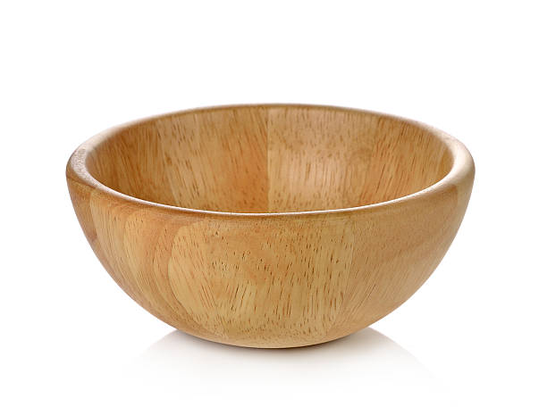 istock wooden bowl on white background. 513627152