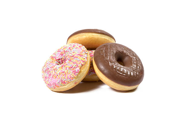istock Delicious chocolate and strawberry donuts 513628122