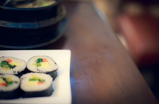 Luxury mixed sushi plate, chopsticks