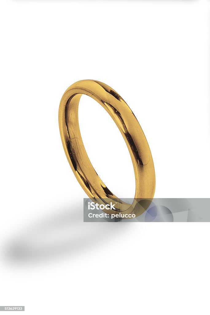 Gold Ring Gold Ring on White Background. Gold - Metal Stock Photo