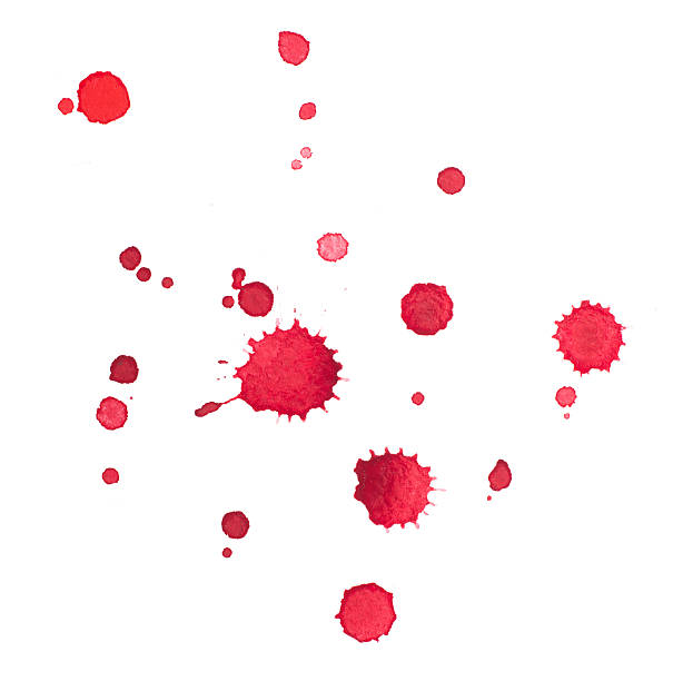 istock Abstract watercolor aquarelle hand drawn red drop splatter stain art 513629175