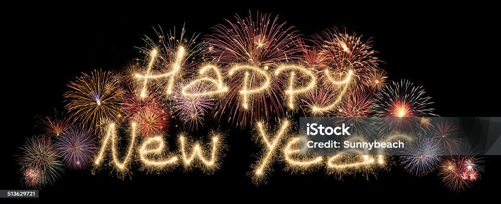 New Year 2015 Happy New Year written in sparkling letters Alphabet Stock Photo