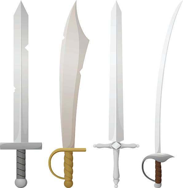 swords - scimitar stock illustrations