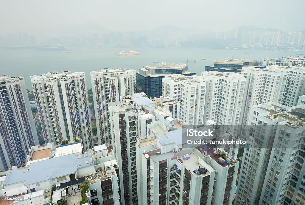 Taikoo Shing Aerial view of Taikoo Shing, an high rise housing complex built in Quarry Bay on Hong Kong island. Hong Kong S.A.R. Aerial View Stock Photo