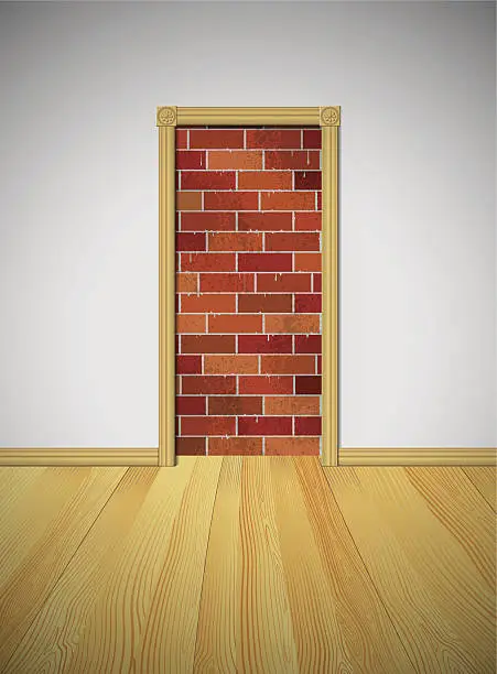 Vector illustration of Blocked Door