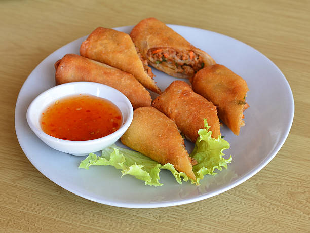 istock Fried Chinese Traditional Spring rolls food 513630566