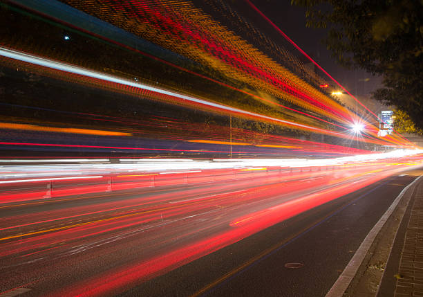 istock Big city road car lights at night. 513630705