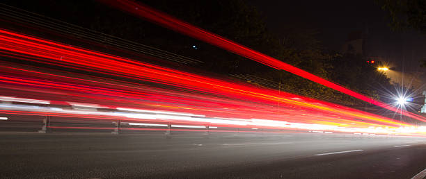 istock Big city road car lights at night. 513630711