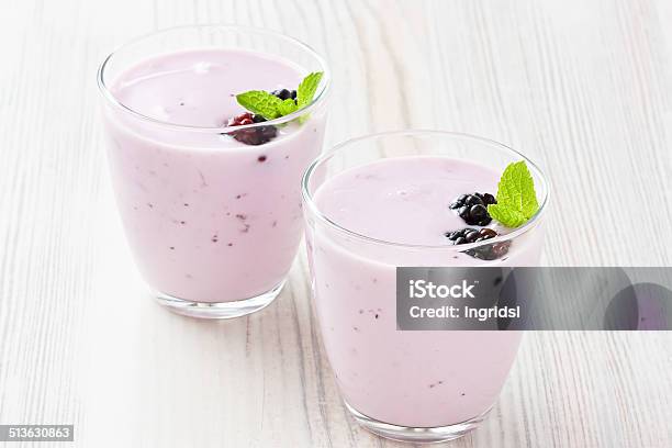 Yogurt With Sweet Dewberry Stock Photo - Download Image Now - Yogurt, Balance, Berry Fruit