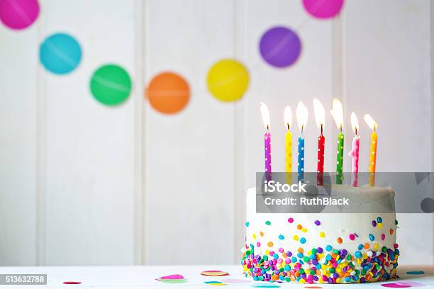 Birthday Cake Stock Photo - Download Image Now - Birthday Cake, Birthday, Candle