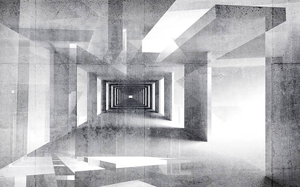 istock Abstract white concrete 3d interior with grungy walls 513633317