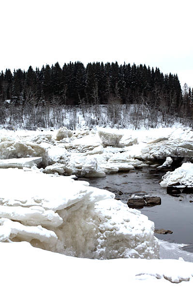 istock Snow and Ice Melting on the River in Spring 513633510