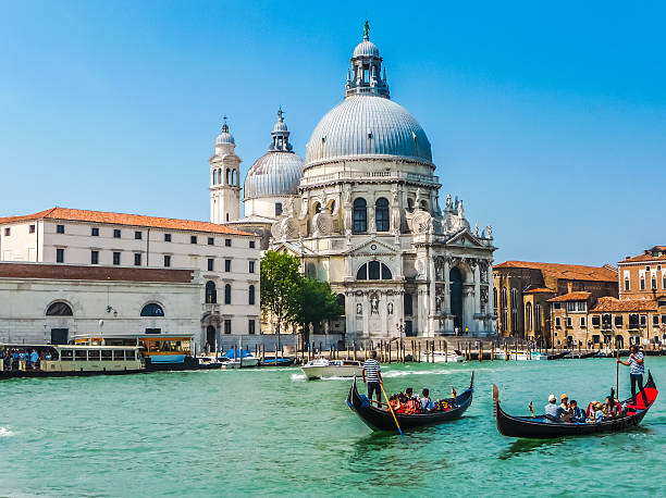 Gondolas on Canal Grande with Basilica di Santa Maria, Venice
