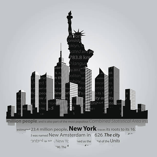 new ニューヨーク - new york city skyline new york state freedom点のイラスト素材／クリップアート素材／マンガ素材／アイコン素材