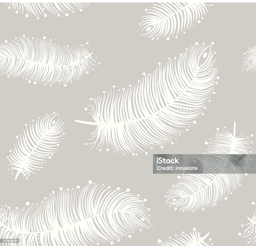 Seamless cute pattern with fluffy feathers. Abstract pattern of feathers, can be used to print on fabric, paper, wallpaper and so on. Animal Body Part stock vector