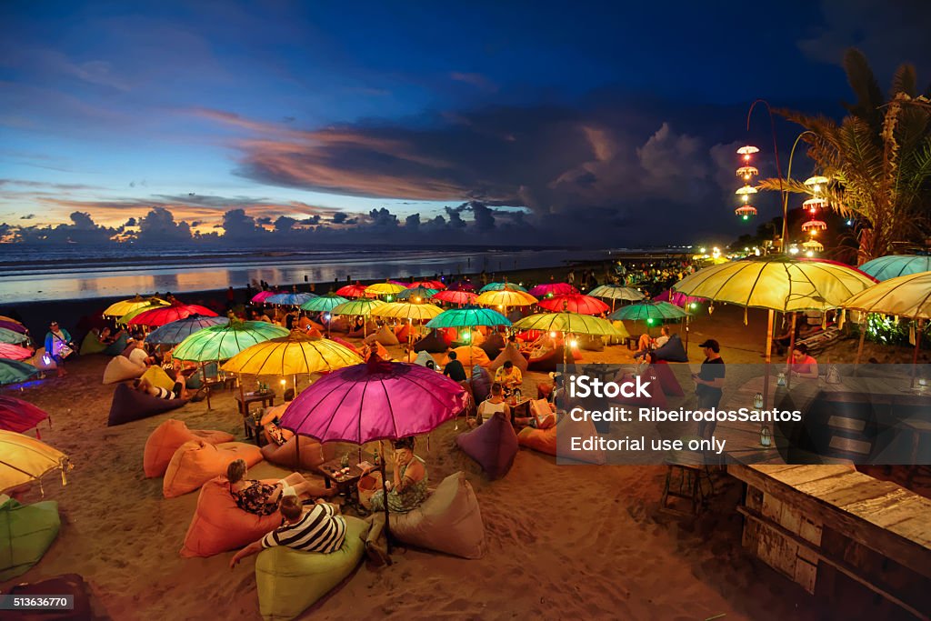 Seminyak beach, ao anoitecer - Foto de stock de Bali royalty-free