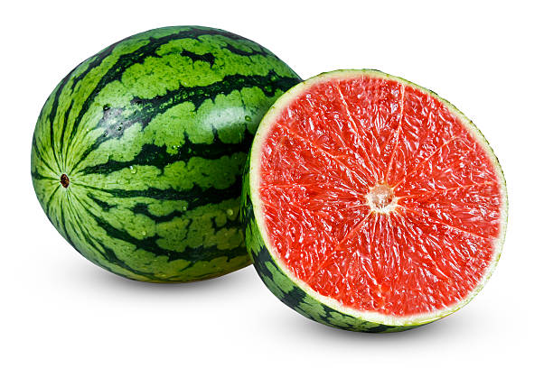 istock Fresh Juicy sliced  Watermelon wich flavored Grapefruits. isolated on white 513636990