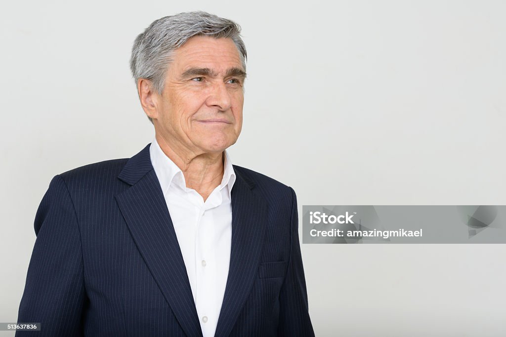 Portrait Of Senior Businessman Portrait of Caucasian senior businessman horizontal studio shot 65-69 Years Stock Photo