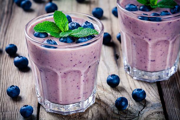 istock Blueberry smoothie in a glass 513640372