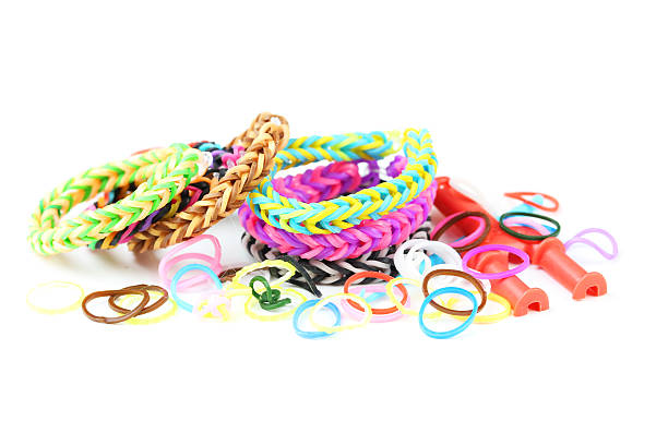 istock Colorful rubber band bracelets isolated on white 513641632