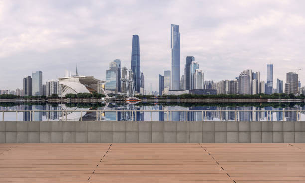 panoramę kantonu - street urban scene skyscraper cityscape zdjęcia i obrazy z banku zdjęć