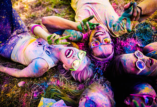 istock Multi-Ethnic Group Celebrating Holi Festival in Park 513642136