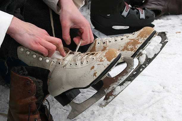 istock Old vintage ice skates. 513643624