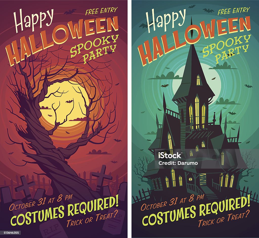 Carteles de Halloween - arte vectorial de Halloween libre de derechos