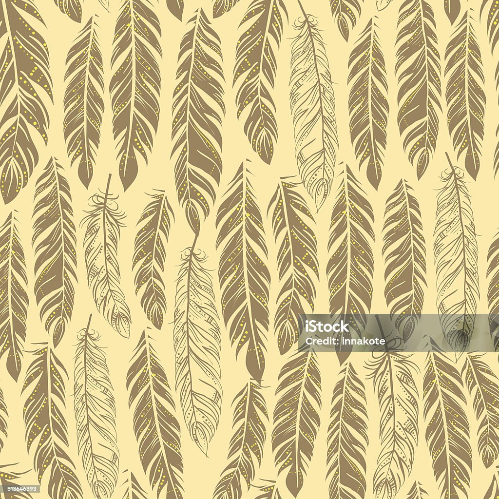 Seamless ethnic pattern with feathers. Abstract pattern of feathers, can be used to print on fabric, paper, wallpaper and so on. Abstract stock vector