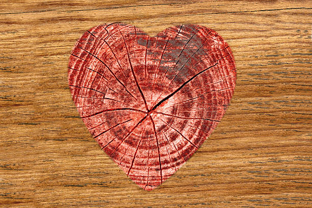 istock Red heart over wooden texture close-up background 513646762