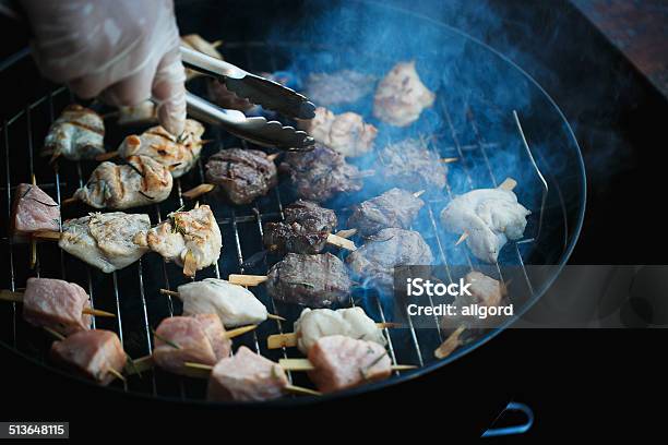 Pieces Of Meat On The Grill Stock Photo - Download Image Now - Barbecue - Meal, Barbecue Grill, Beef