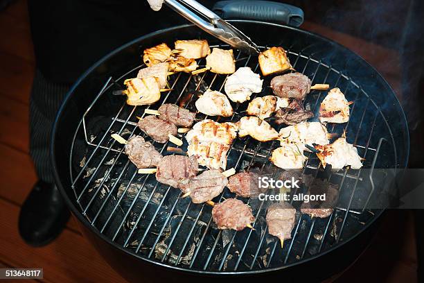 Pieces Of Meat On The Grill Stock Photo - Download Image Now - Barbecue - Meal, Barbecue Grill, Beef