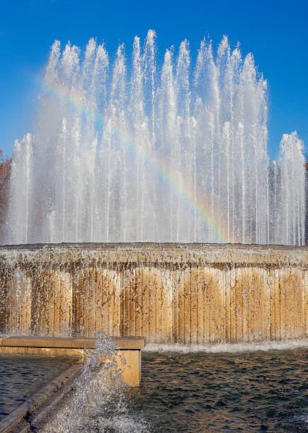 istock Fountain With Rainbow, Milan Italy 513650821