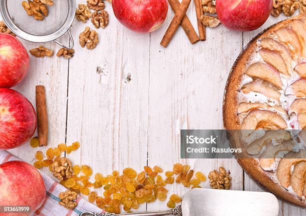 Apple Cake Frame Stock Photo - Download Image Now - Apple - Fruit, Baked, Baked Pastry Item