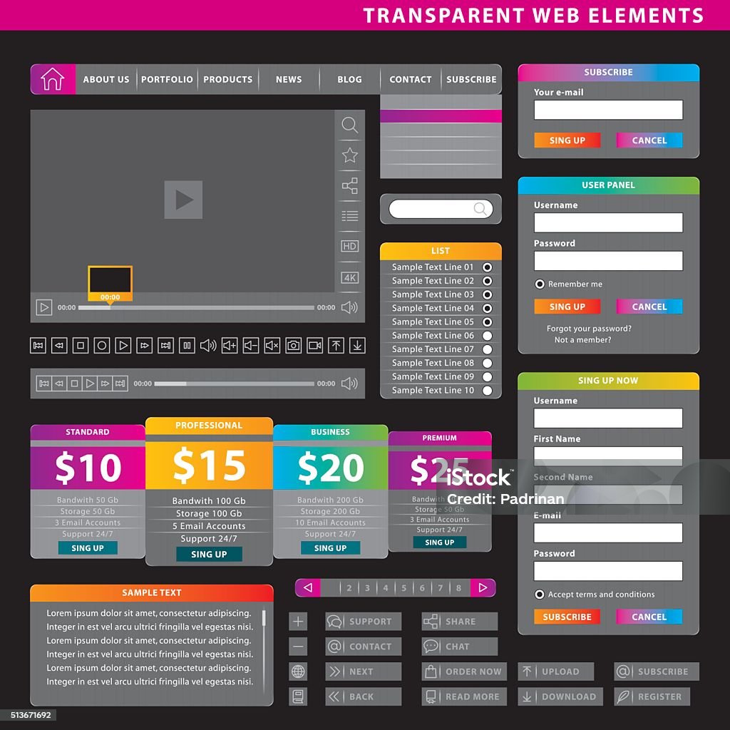 Abstract Webelements Transparent Web Elements Stock Illustration - Download Image Now ...