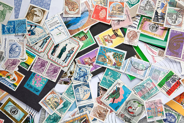 alter briefmarken - old fashioned collection correspondence history stock-fotos und bilder