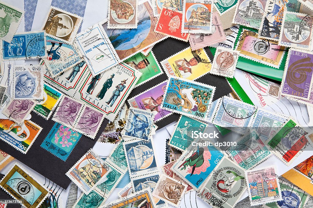 Starych znaczków pocztowych - Zbiór zdjęć royalty-free (Znaczek pocztowy)
