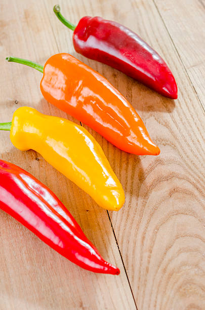 istock orange, yellow and red bell pepper. 513675574