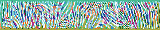 ilustrações, clipart, desenhos animados e ícones de fundo com horizontal colorido de pele de zebra - seaweed seamless striped backgrounds