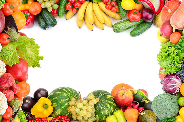 istock Frame of vegetables and fruits 513677256