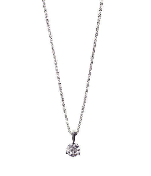 tour brillant diamant collier pendentif solitaire sur une chaîne - pendentif photos et images de collection