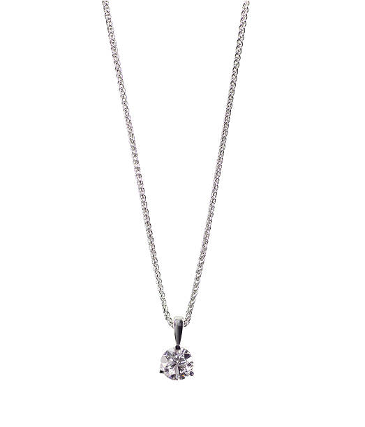 istock Round brilliant Diamond solitaire Pendant necklace on a chain 513678046