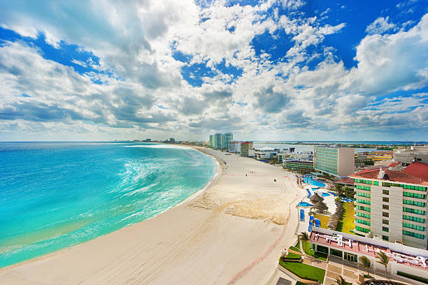 istock The Beach and Hotel District of Cancun Mexico 513679294