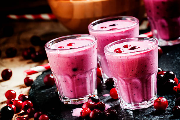istock Pink smoothies with milk, black currants and cranberries 513682046