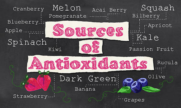 Sources of Antioxidants stock photo