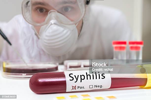 Test Tube With Blood For Syphilis Test Stock Photo - Download Image Now - Treponema Pallidum, Analyzing, Bacterium