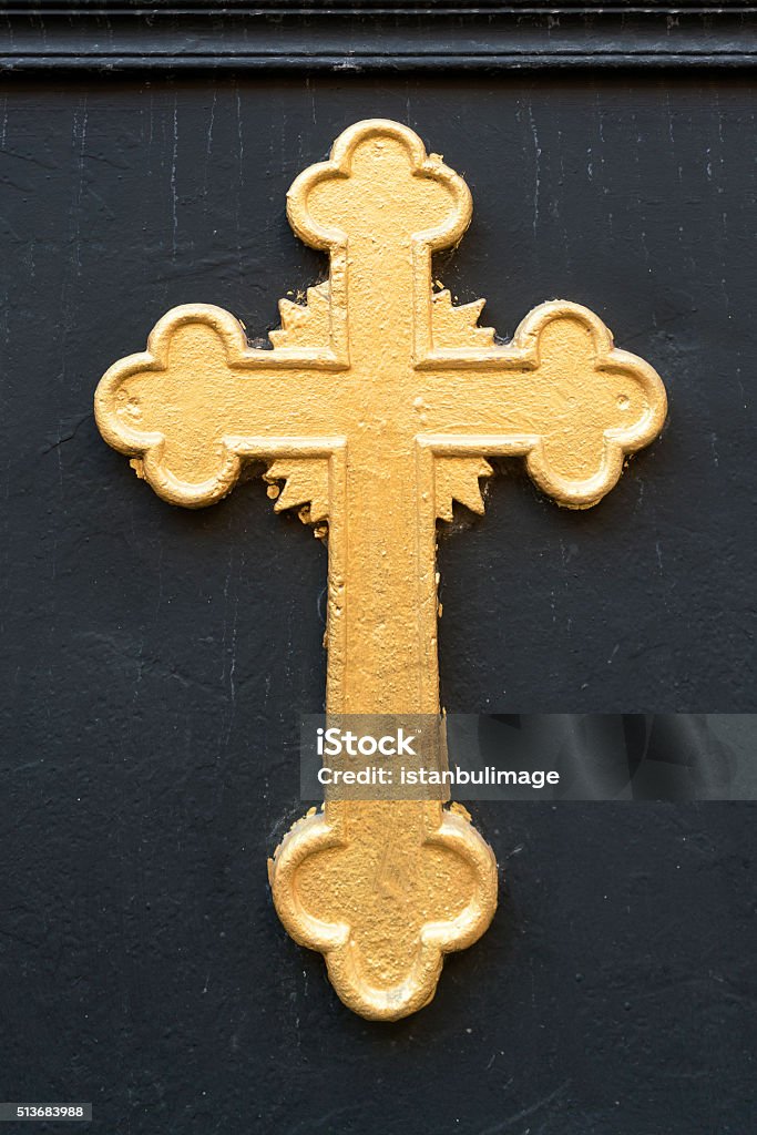 Golden Cross Ancient Stock Photo