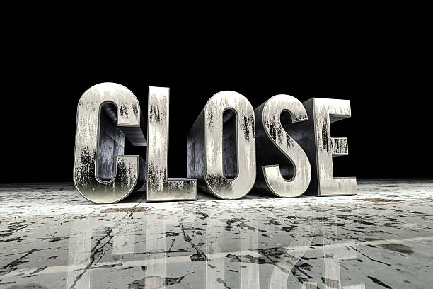 istock Close word in metal type 513684216