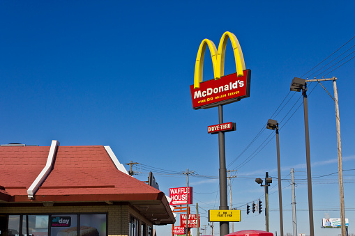 Indianapolis, U.S. - March 2, 2016: Indianapolis - McDonald's Restaurant Location.  McDonald's is a Chain of Hamburger Restaurants I