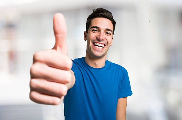 istock Funny man giving thumbs up 513686612